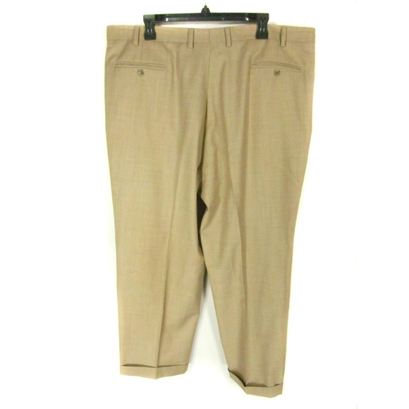 Turnbury Men's Pants 42R 100% Wool Cuffs Pleated - Picture 4 of 5